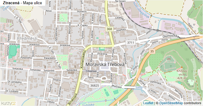 Ztracená - mapa ulice