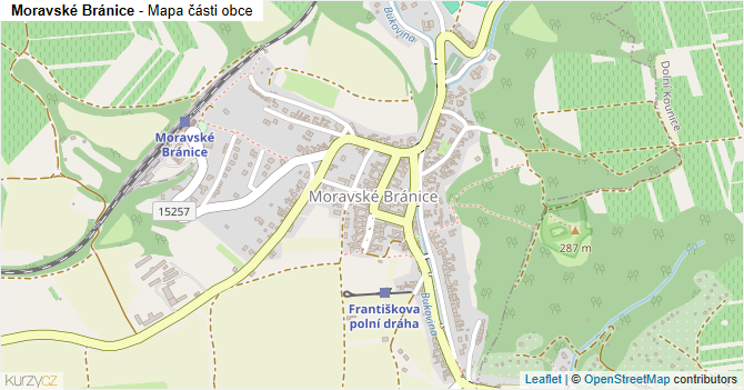 Moravské Bránice - mapa části obce