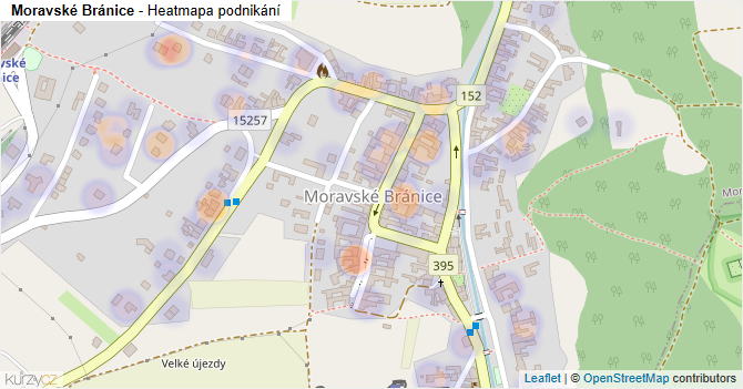 Moravské Bránice - mapa podnikání