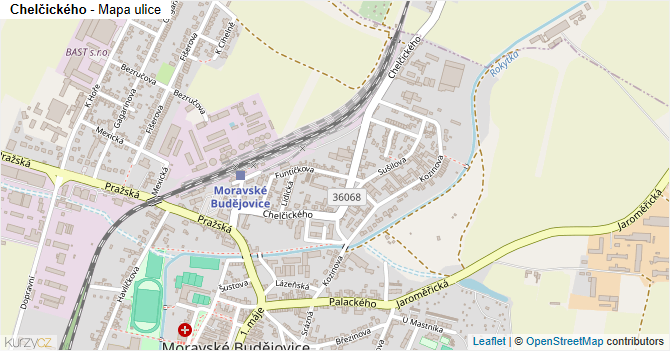 Chelčického - mapa ulice