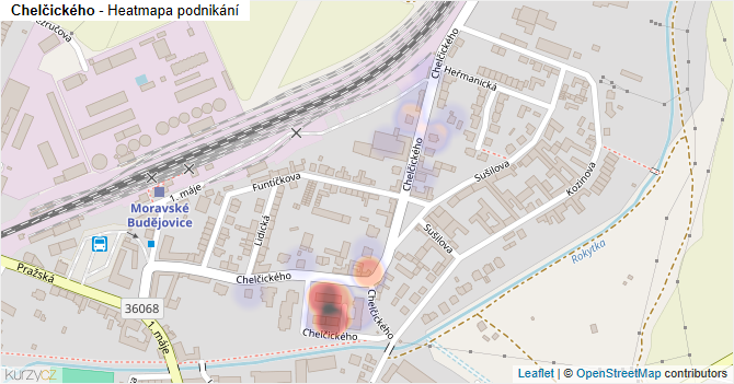 Chelčického - mapa podnikání