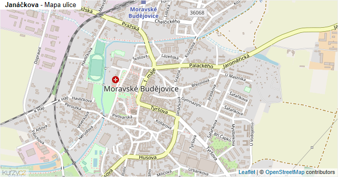 Janáčkova - mapa ulice