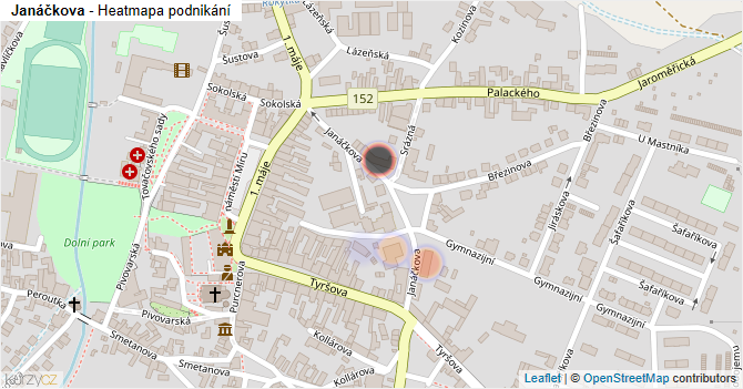Janáčkova - mapa podnikání