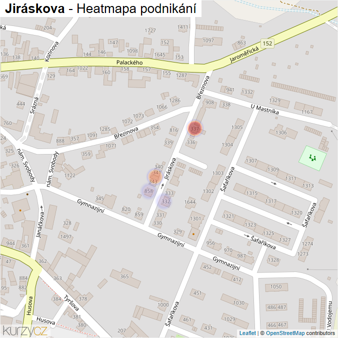 Mapa Jiráskova - Firmy v ulici.