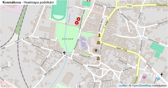 Kosmákova - mapa podnikání