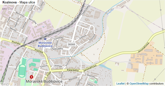 Kozinova - mapa ulice