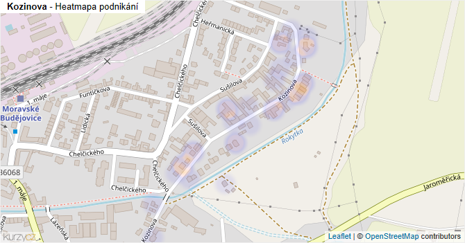 Kozinova - mapa podnikání