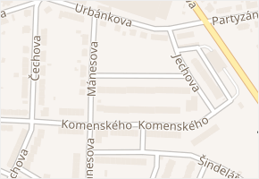 Mánesova v obci Moravské Budějovice - mapa ulice