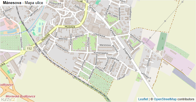 Mánesova - mapa ulice