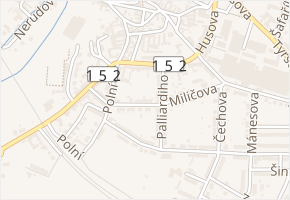Miličova v obci Moravské Budějovice - mapa ulice
