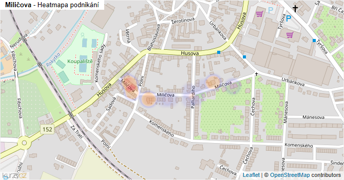 Miličova - mapa podnikání