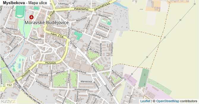 Myslbekova - mapa ulice
