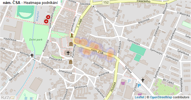 nám. ČSA - mapa podnikání