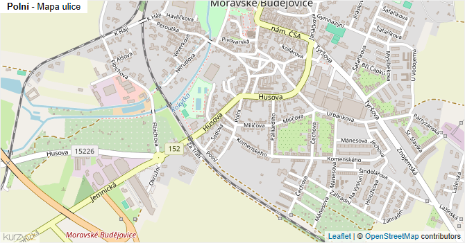 Polní - mapa ulice