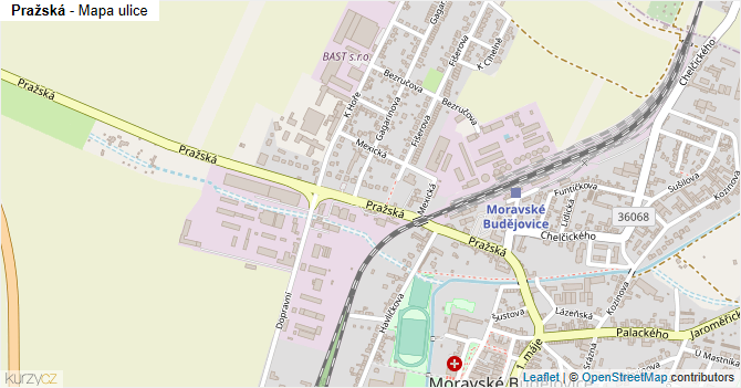 Pražská - mapa ulice