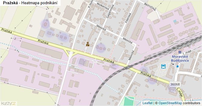 Pražská - mapa podnikání