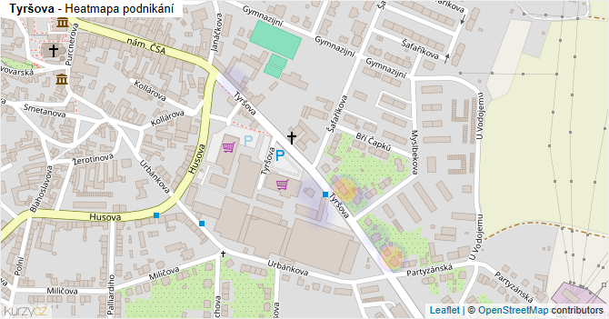 Tyršova - mapa podnikání