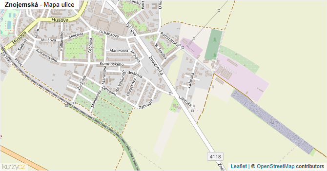 Znojemská - mapa ulice