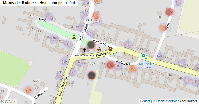 Moravské Knínice - mapa podnikání
