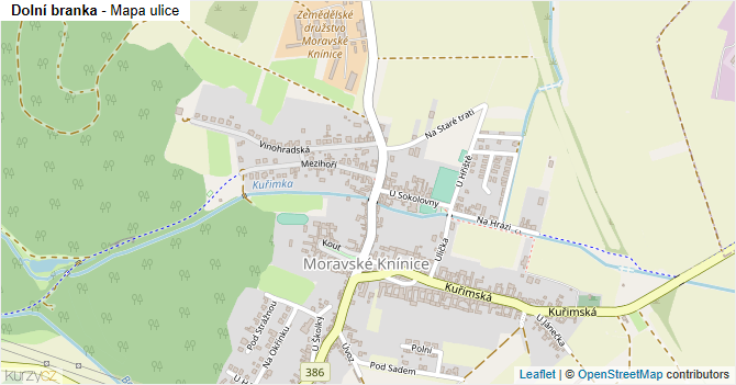 Dolní branka - mapa ulice