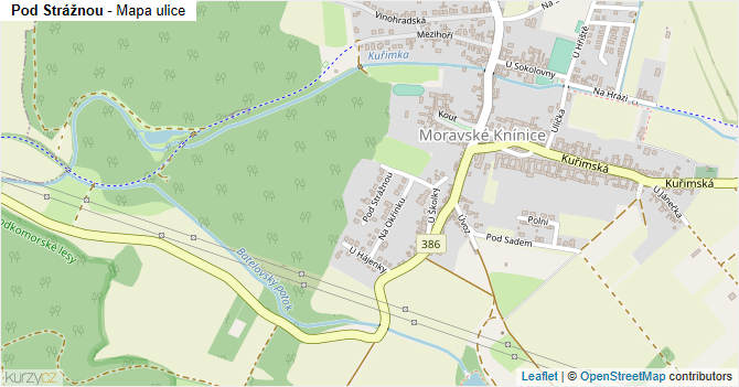 Pod Strážnou - mapa ulice