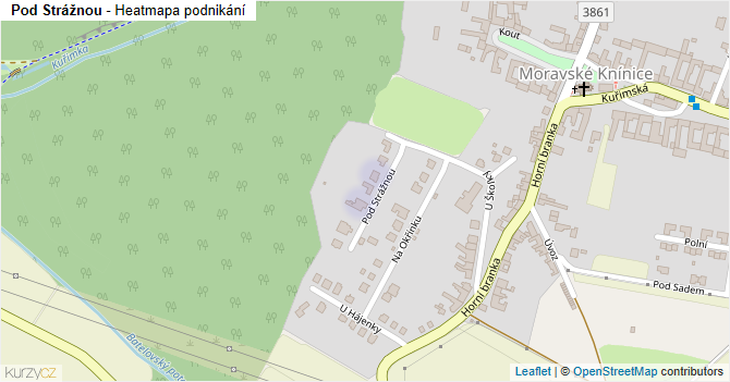 Pod Strážnou - mapa podnikání