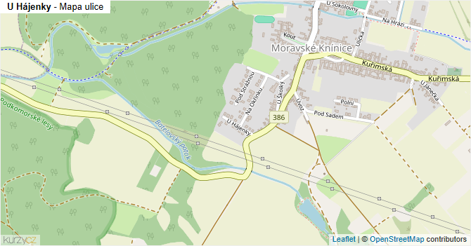 U Hájenky - mapa ulice