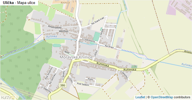 Ulička - mapa ulice