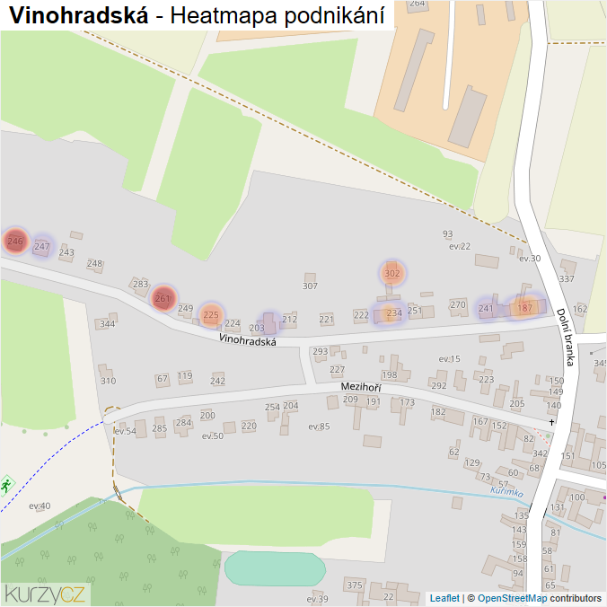 Mapa Vinohradská - Firmy v ulici.