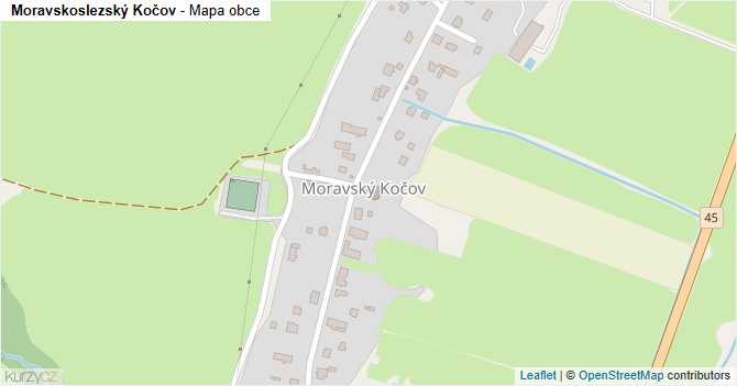 Moravskoslezský Kočov - mapa obce