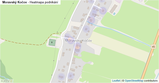 Moravský Kočov - mapa podnikání