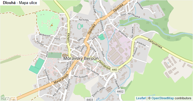 Dlouhá - mapa ulice