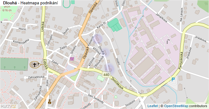 Dlouhá - mapa podnikání