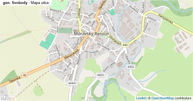 gen. Svobody - mapa ulice