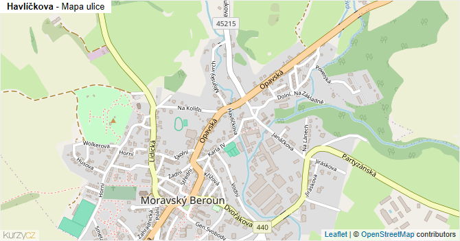 Havlíčkova - mapa ulice