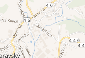 Janáčkova v obci Moravský Beroun - mapa ulice