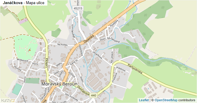 Janáčkova - mapa ulice