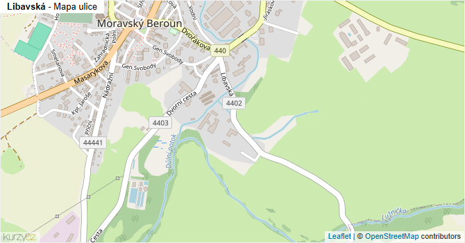 Libavská - mapa ulice
