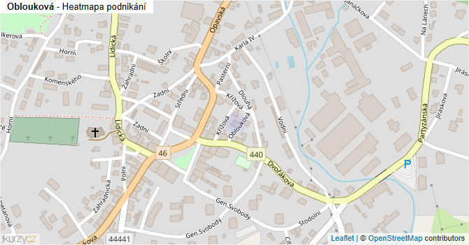 Oblouková - mapa podnikání