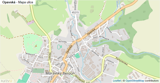 Opavská - mapa ulice