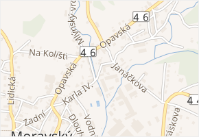 Ostrov v obci Moravský Beroun - mapa ulice
