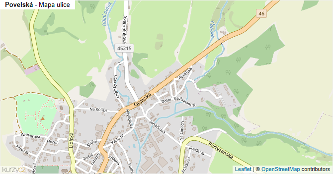 Povelská - mapa ulice
