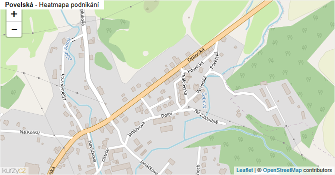 Povelská - mapa podnikání