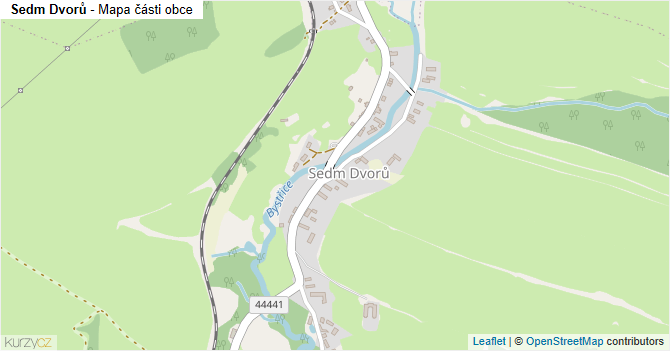 Sedm Dvorů - mapa části obce