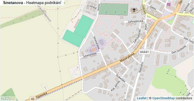 Smetanova - mapa podnikání