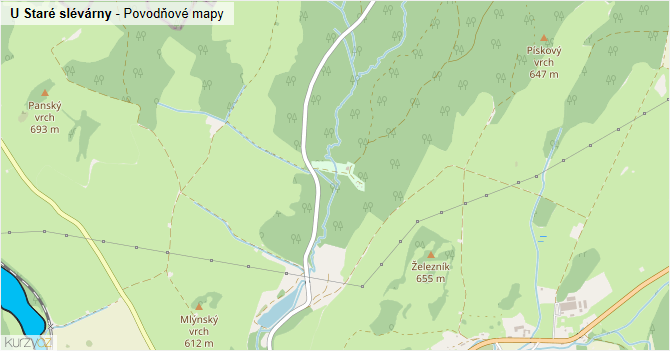 U Staré slévárny - záplavové mapy stoleté vody
