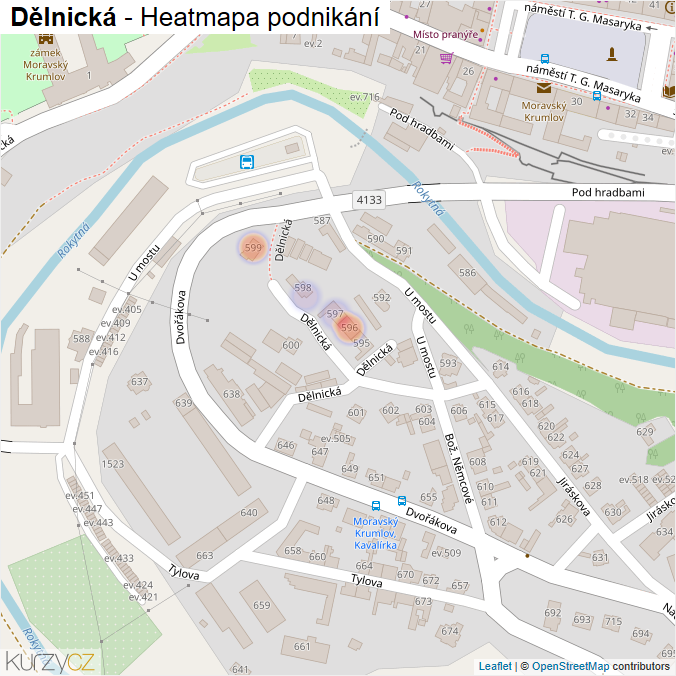 Mapa Dělnická - Firmy v ulici.