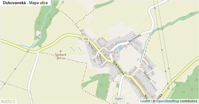 Dukovanská - mapa ulice