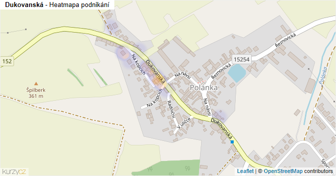 Dukovanská - mapa podnikání
