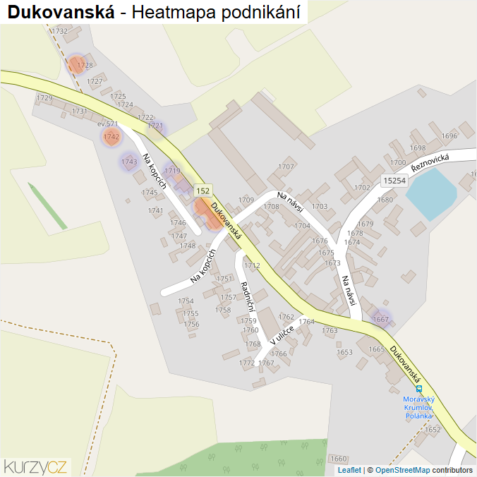 Mapa Dukovanská - Firmy v ulici.